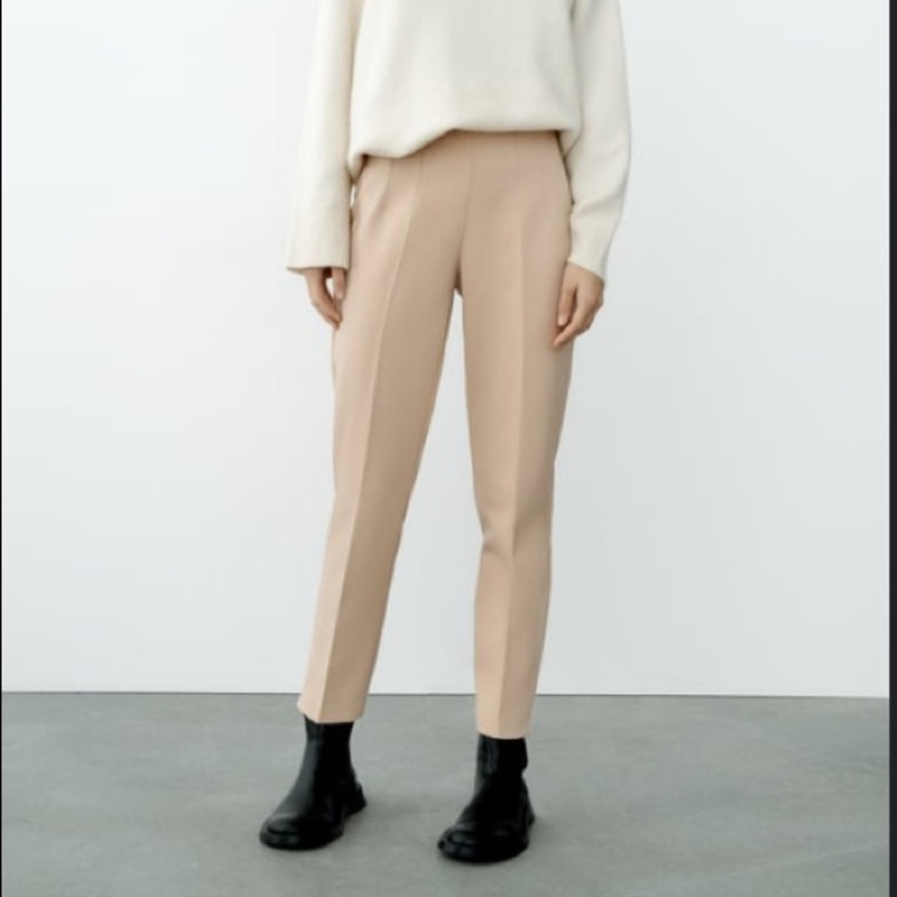 Zara high waisted khaki trouser, new with tags
